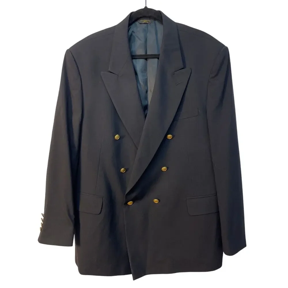 Meeting Street Pickford Regular‎ Blazer Color Black Worsted Wool 44